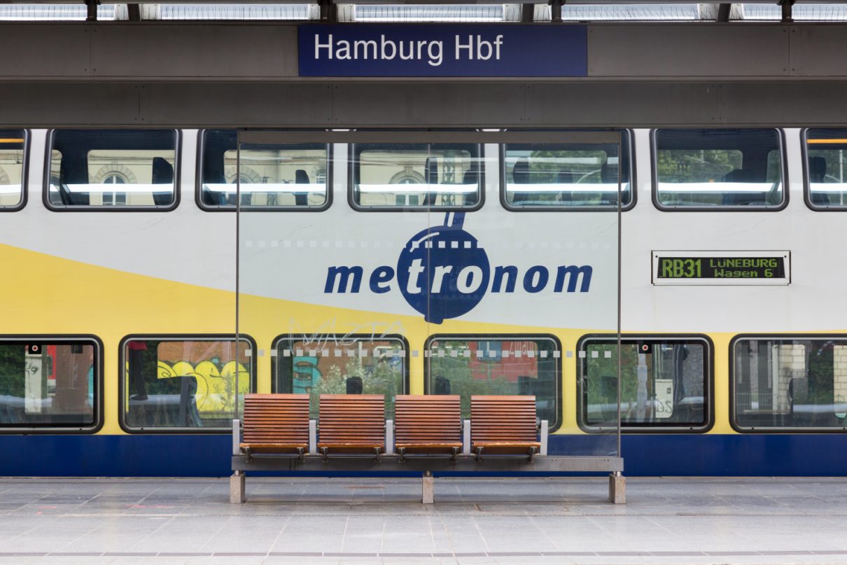 Ein Metronom am Hamburger Hauptbahnhof
